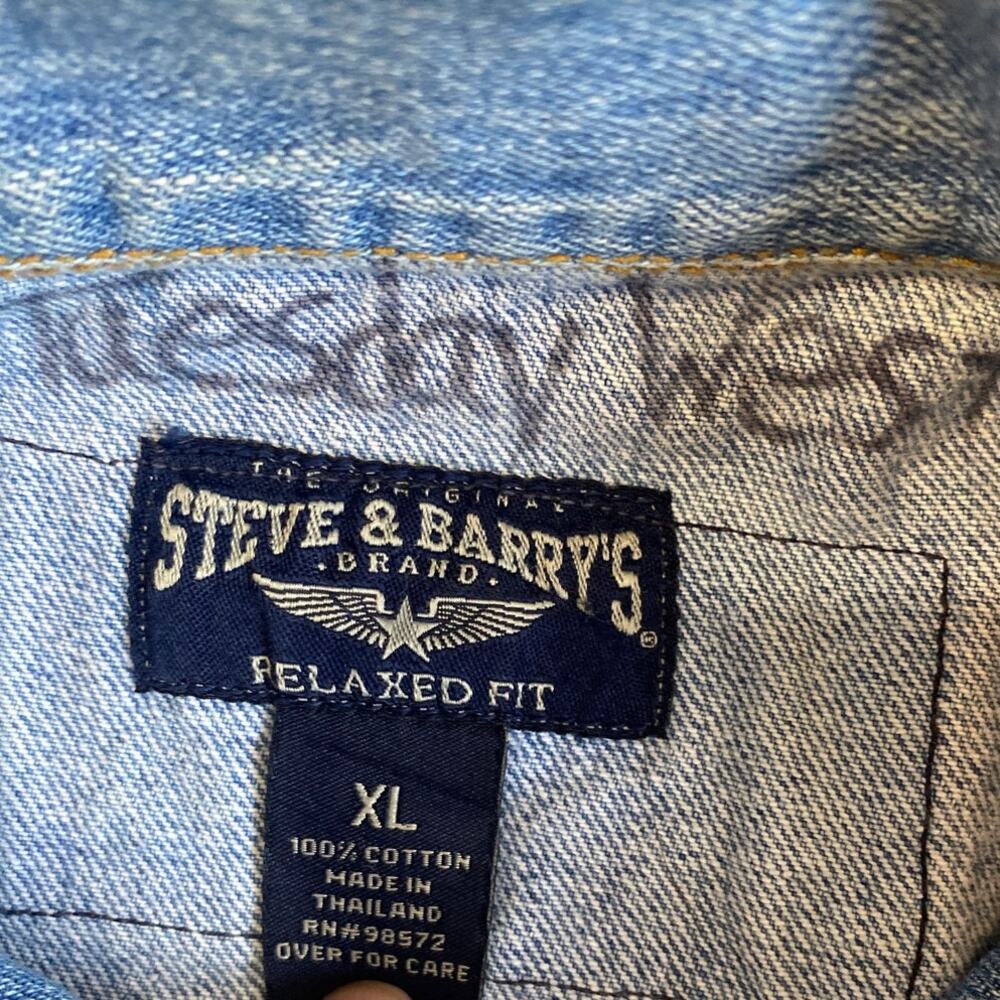 Steve & Barry's Blue Denim Jacket with Band Patches - Picture 8 of 9